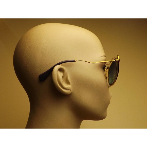 MIU MIU PRADA SMU55R CAT EYES SCENIQUE GOLD LILAC METAL LOGO FRAME SUNGLASSES - Picture 11 of 12